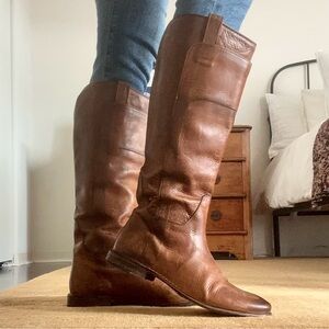 Frye Paige Tall Brown Leather Riding Boots